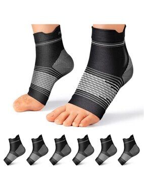 New 6 Pairs Plantar Fasciitis Socks for Men & Women, Ankle Brace Compression